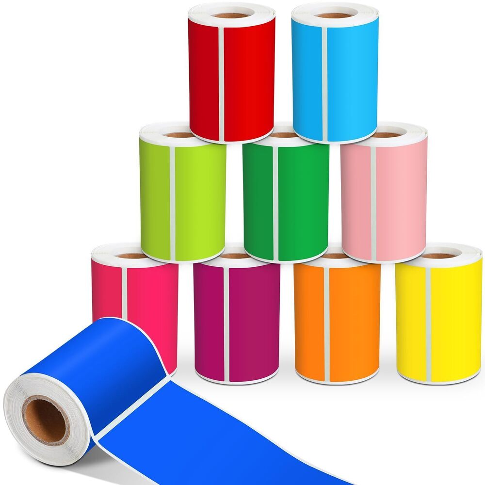 4416 10 Rolls Stickers Labels for Labeling Rectangular Color Coding Labels
